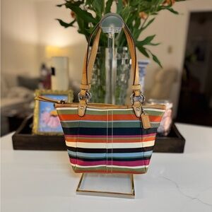🩷🧡 COACH LEGACY STRIPE MINI TOTE!